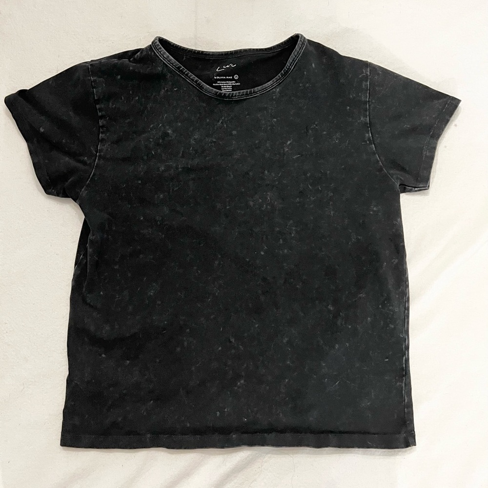 Black / gray washed short sleeve fitted shirt
